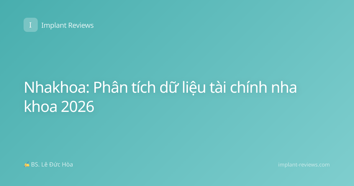 Nhakhoa: Phân tích dữ liệu tài chính nha khoa 2026