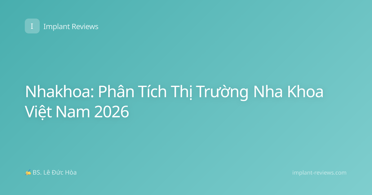 Nhakhoa: Phân Tích Thị Trường Nha Khoa Việt Nam 2026