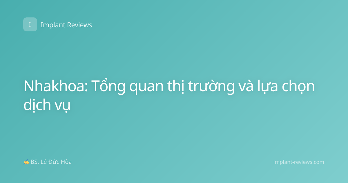 Nhakhoa: Tổng quan thị trường và lựa chọn dịch vụ