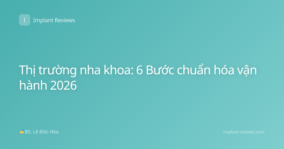 Thị trường nha khoa: 6 Bước chuẩn hóa vận hành 2026